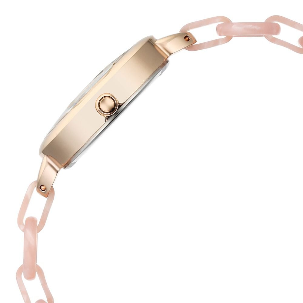 Fastrack Younique Quartz Analog Mother Of Pearl Dial Acetate And Metal Strap Watch For Girls