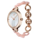 Fastrack Younique Quartz Analog Mother Of Pearl Dial Acetate And Metal Strap Watch For Girls