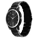 Fastrack Vyb Phantom Quartz Analog Black Dial Two Toned Metal Strap Watch For Guys