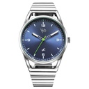 Fastrack Vyb Horizon Quartz Analog Blue Dial Silver Metal Strap Watch For Guys