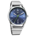 Fastrack Vyb Horizon Quartz Analog Blue Dial Silver Metal Strap Watch For Guys
