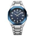 Fastrack Vyb Limitless Quartz Analog Blue Dial Silver Color Metal Strap Watch For Guys