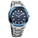 Fastrack Vyb Limitless Quartz Analog Blue Dial Silver Color Metal Strap Watch For Guys