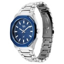 Fastrack Vyb Limitless Quartz Analog Blue Dial Silver Color Metal Strap Watch For Guys