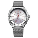 Fastrack Vyb Pioneer Quartz Analog Silver Dial Silver Metal Strap Watch For Guys