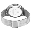 Fastrack Vyb Pioneer Quartz Analog Silver Dial Silver Metal Strap Watch For Guys
