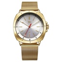 Fastrack Vyb Pioneer Quartz Analog Silver Dial Golden Metal Strap Watch For Guys