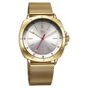 Fastrack Vyb Pioneer Quartz Analog Silver Dial Golden Metal Strap Watch For Guys