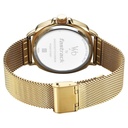 Fastrack Vyb Pioneer Quartz Analog Silver Dial Golden Metal Strap Watch For Guys