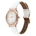 Fastrack Vyb Spotlight Quartz Analog Mother of Pearl Dial White Leather Strap Watch For Girls