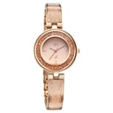 Fastrack Vyb Starlet Quartz Analog Pink Dial Rose Gold Color Metal Strap Watch For Girls