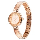 Fastrack Vyb Starlet Quartz Analog Pink Dial Rose Gold Color Metal Strap Watch For Girls