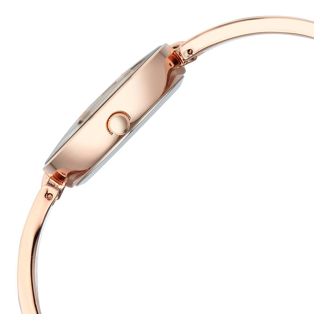 Fastrack Vyb Starlet Quartz Analog Pink Dial Rose Gold Color Metal Strap Watch For Girls