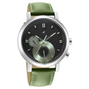 Fastrack Tick Tock Quartz Multifunction Black Dial Leather Strap Watch for Guys
