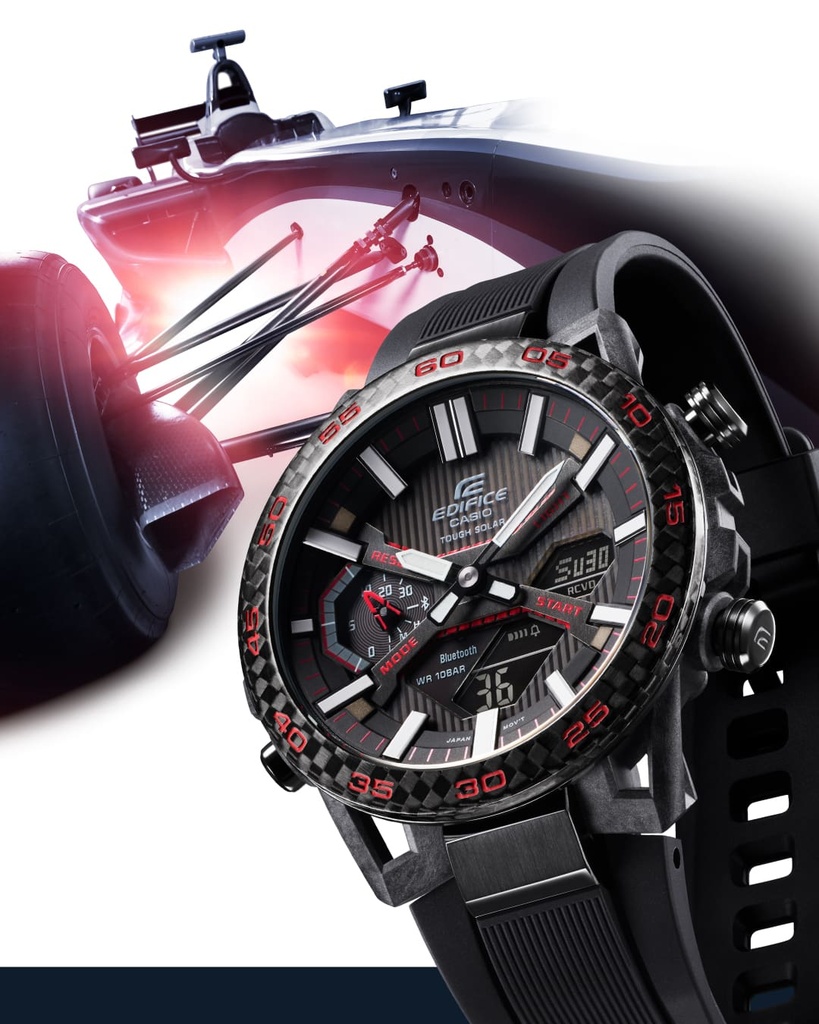 CASIO Men EDifice ECB-2000PB-1ADF Black Ana-Digi Dial Black Resin Strap Watch ED563