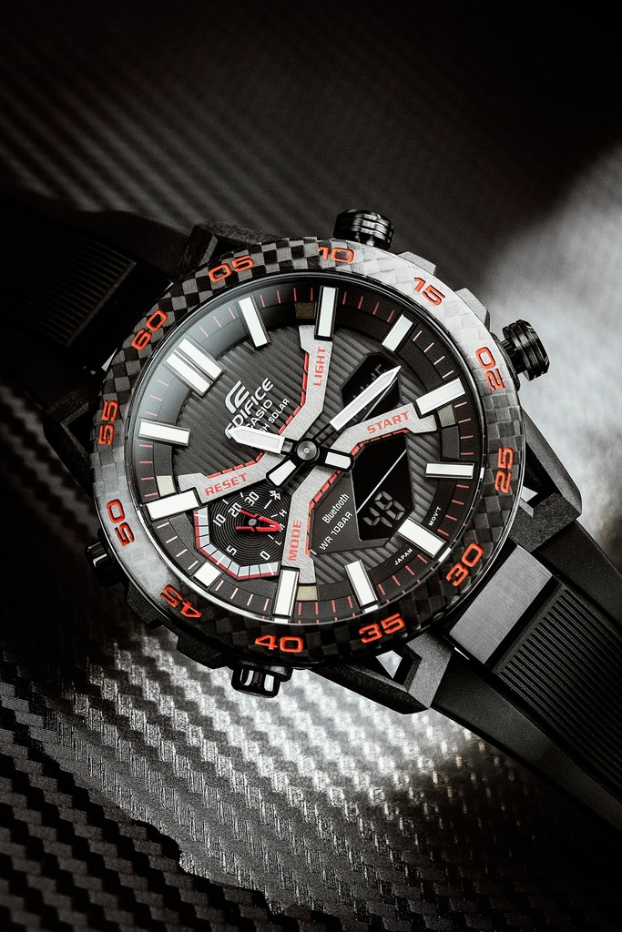 CASIO Men EDifice ECB-2000PB-1ADF Black Ana-Digi Dial Black Resin Strap Watch ED563