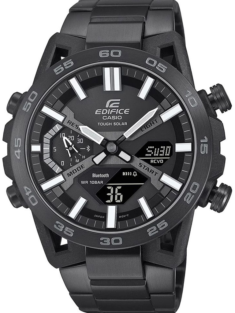 CASIO Men Dial & Stainless Steel Cuff Straps Analogue and Digital Chronograph Solar Powered Watch ED608