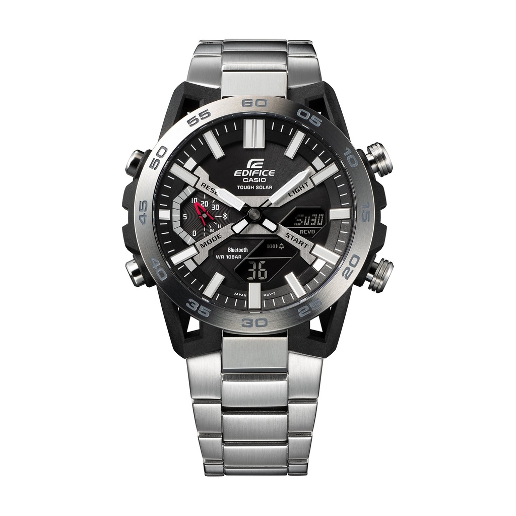 CASIO Men EDifice ECB-2000D-1ADF Black Ana-Digi Dial Silver Stainless Steel Band ED564