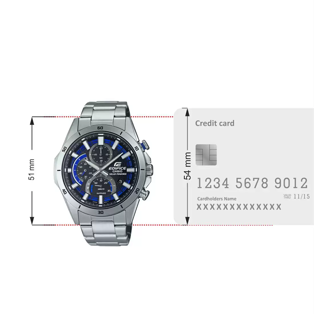 CASIO Men Bracelet Style Analogue Chronograph Solar Powered Watch EX538 EFS-S610D-1AVUDF