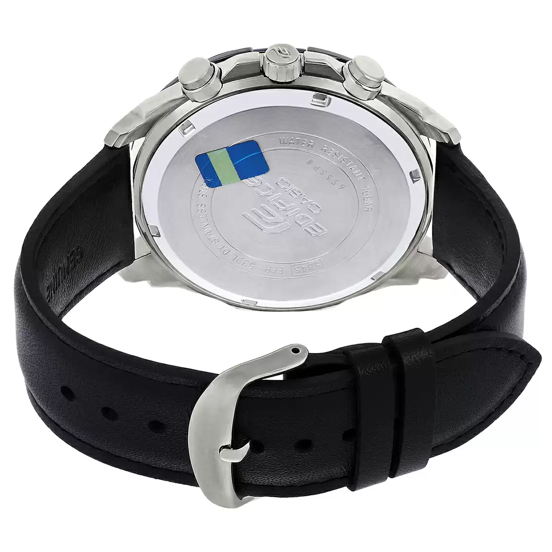 CASIO Men EDifice EFR-539L-1AVUDF Black Analog Dial Black Leather Band Watch EX193