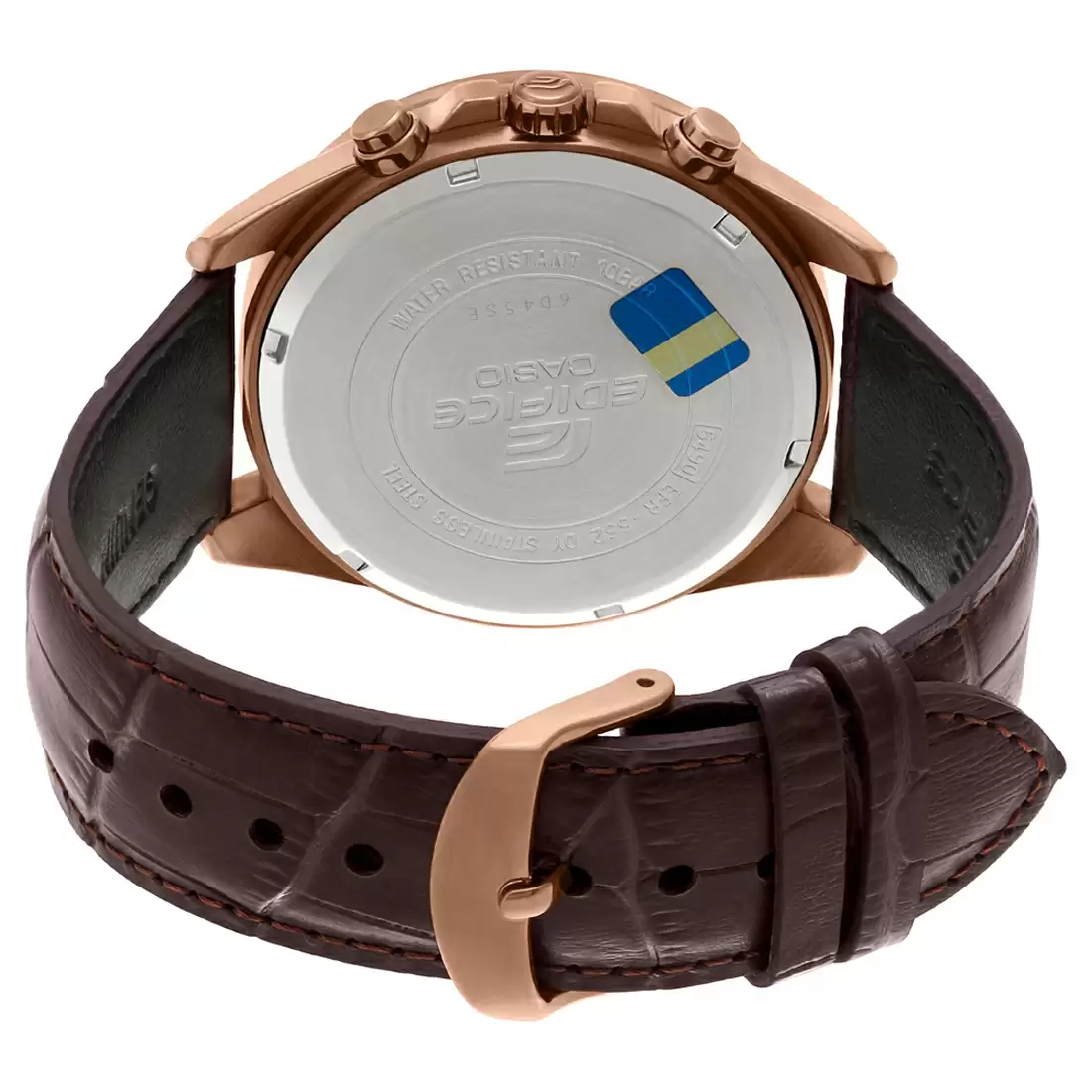 CASIO Men EDifice EFR-552GL-2AVUDF Blue Analog Dial Brown Leather Band Watch EX358