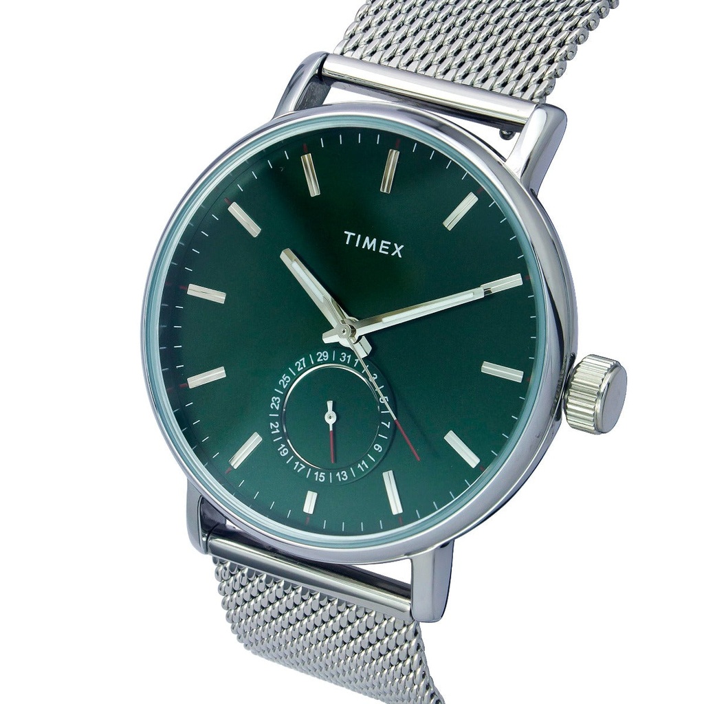 Timex Fashion Men's Green Dial Round Case Date Function Watch -TWEG20001