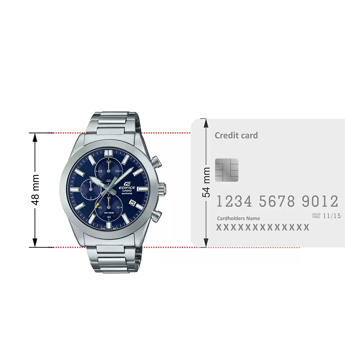 CASIO Men EDifice EFB-710D-2AVUDF Blue Analog Dial Silver Stainless Steel Band ED581
