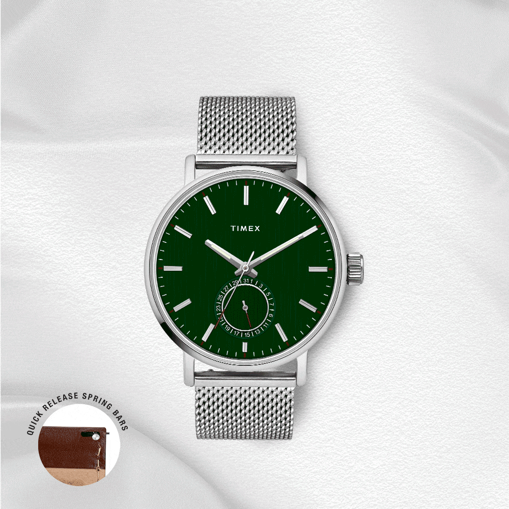 Timex Fashion Men's Green Dial Round Case Date Function Watch -TWEG20001