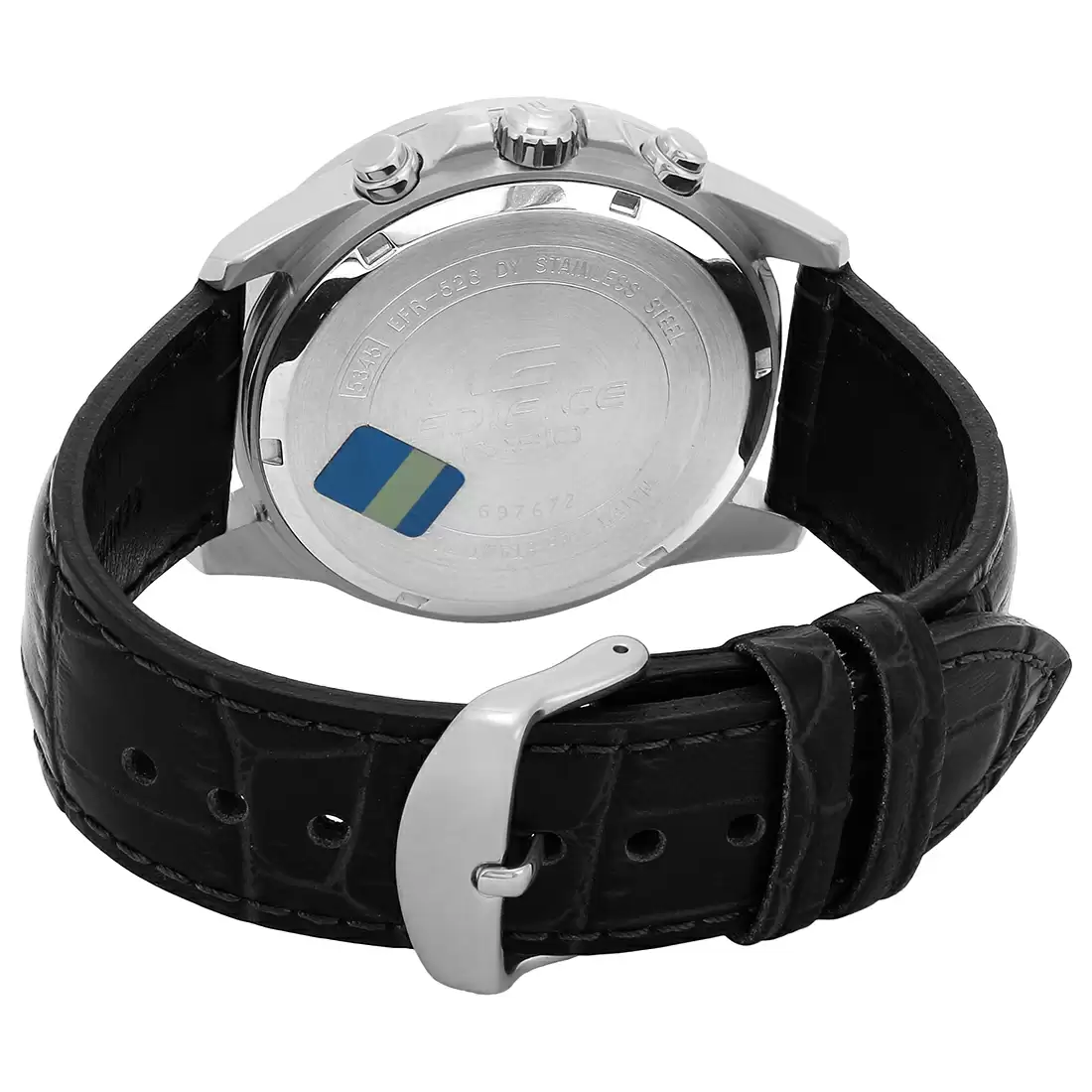 CASIO Men EDifice EFR-526L-1AVUDF Black Analog Dial Black Leather Band Watch EX096
