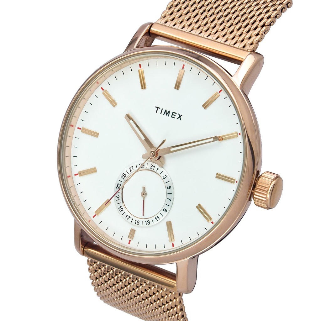 Timex Fashion Men's White Dial Round Case Date Function Watch -TWEG20002