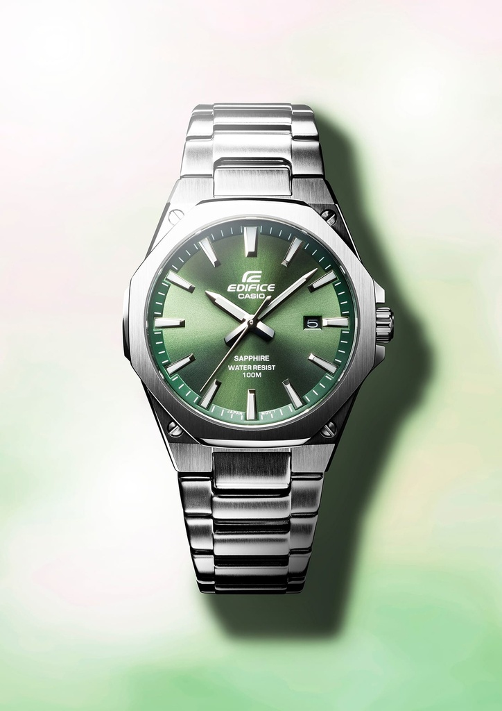 CASIO Men EDifice EFR-S108D-3AVUDF Green Analog Dial Silver Stainless Steel Band ED603