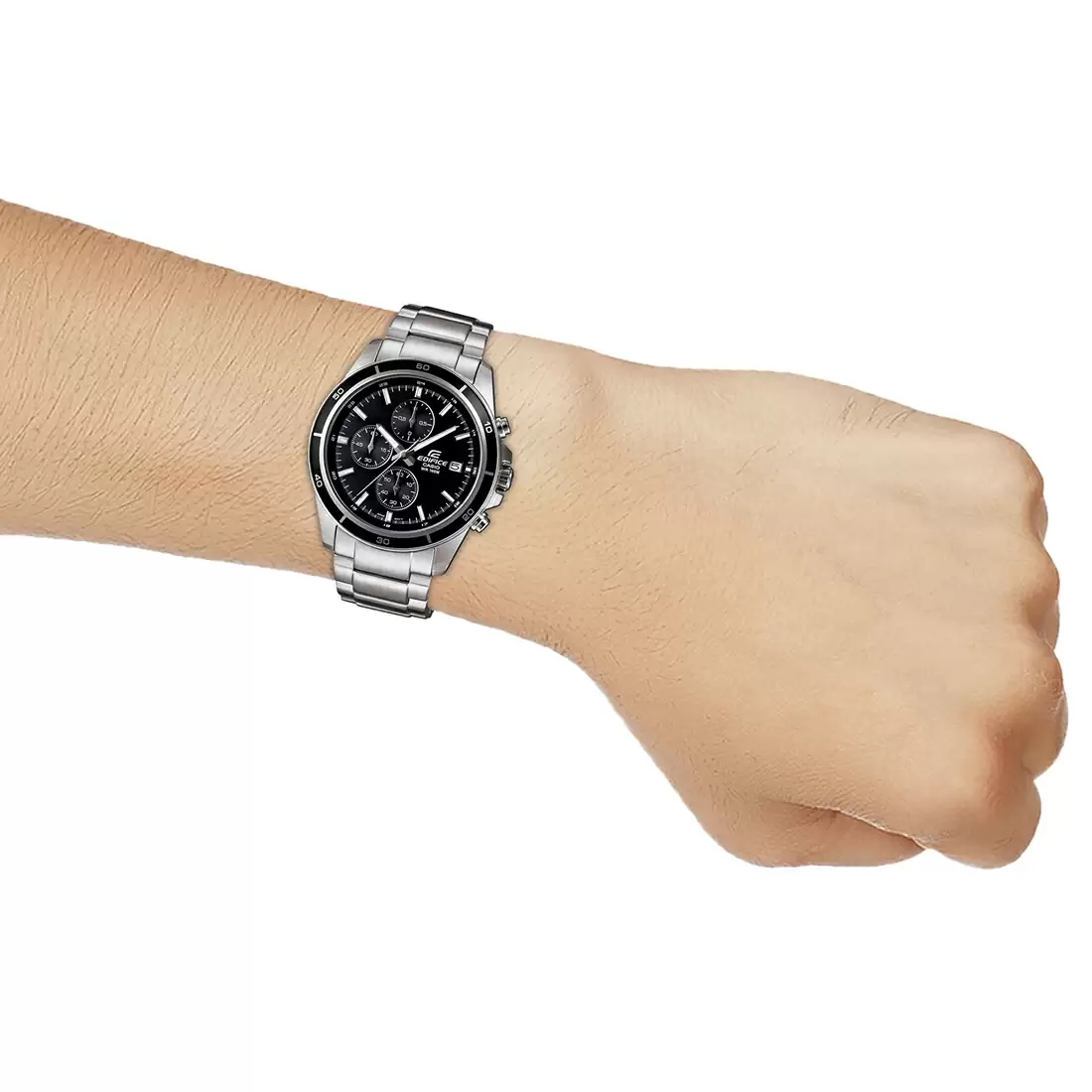 CASIO Men EDifice EFR-526D-1AVUDF Black Analog Dial Silver Stainless Steel Band EX093