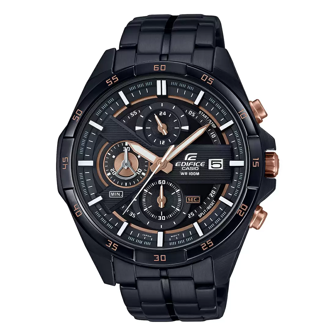 CASIO Men EDifice EFR-556DC-1AVUDF Black Analog Dial Black Stainless Steel Band EX493
