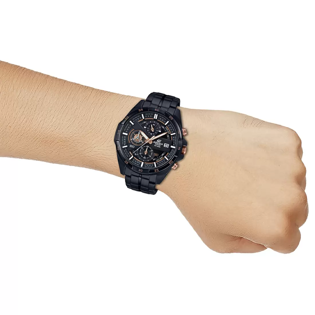 CASIO Men EDifice EFR-556DC-1AVUDF Black Analog Dial Black Stainless Steel Band EX493