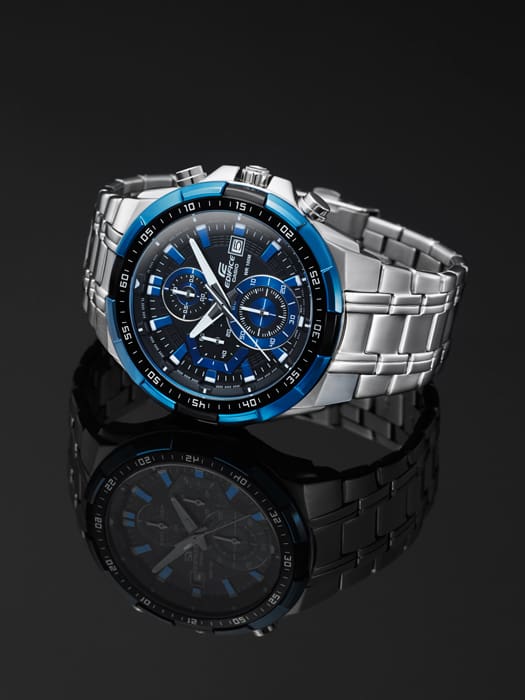 CASIO Men EDifice EFR-539D-1A2VUDF Black Analog Dial Silver Stainless Steel Band EX190