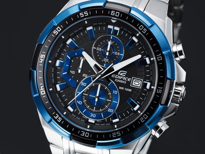 CASIO Men EDifice EFR-539D-1A2VUDF Black Analog Dial Silver Stainless Steel Band EX190