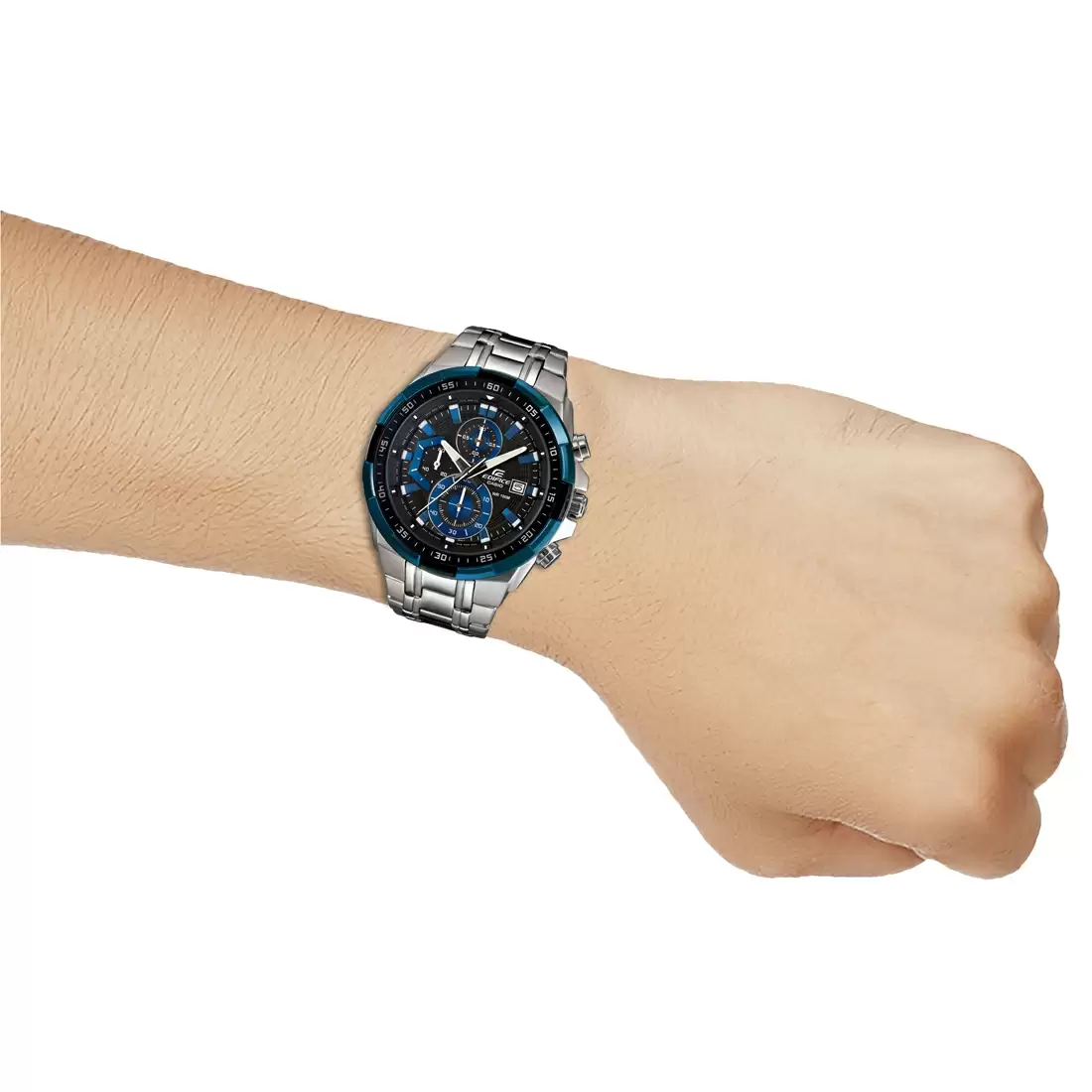 CASIO Men EDifice EFR-539D-1A2VUDF Black Analog Dial Silver Stainless Steel Band EX190