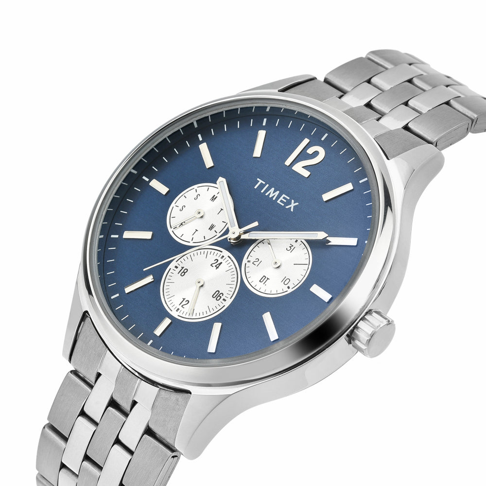 Timex Fashion Men's Blue Dial Round Case Multifunction Function Watch -TWEG18406