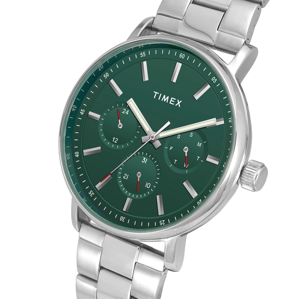 Timex Fashion Men's Green Dial Round Case Multifunction Function Watch -TWEG20017