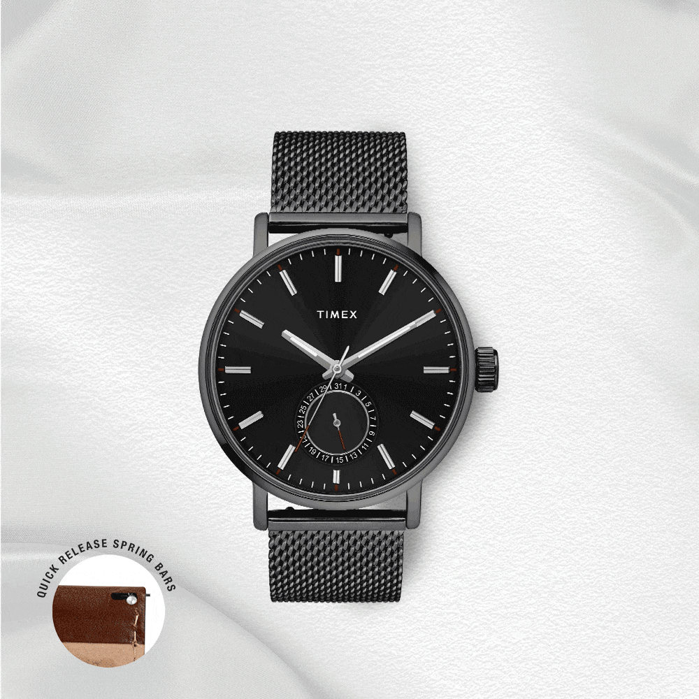 Timex Fashion Men's Black Dial Round Case Date Function Watch -TWEG20004