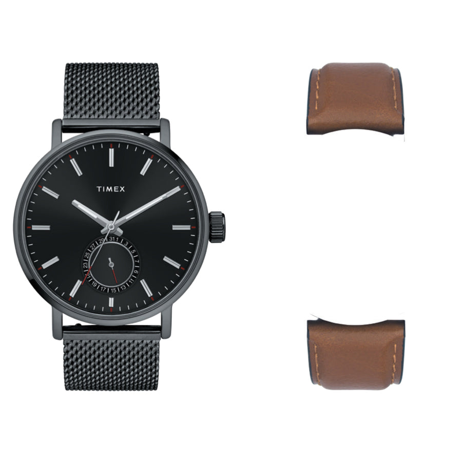 Timex Fashion Men's Black Dial Round Case Date Function Watch -TWEG20004