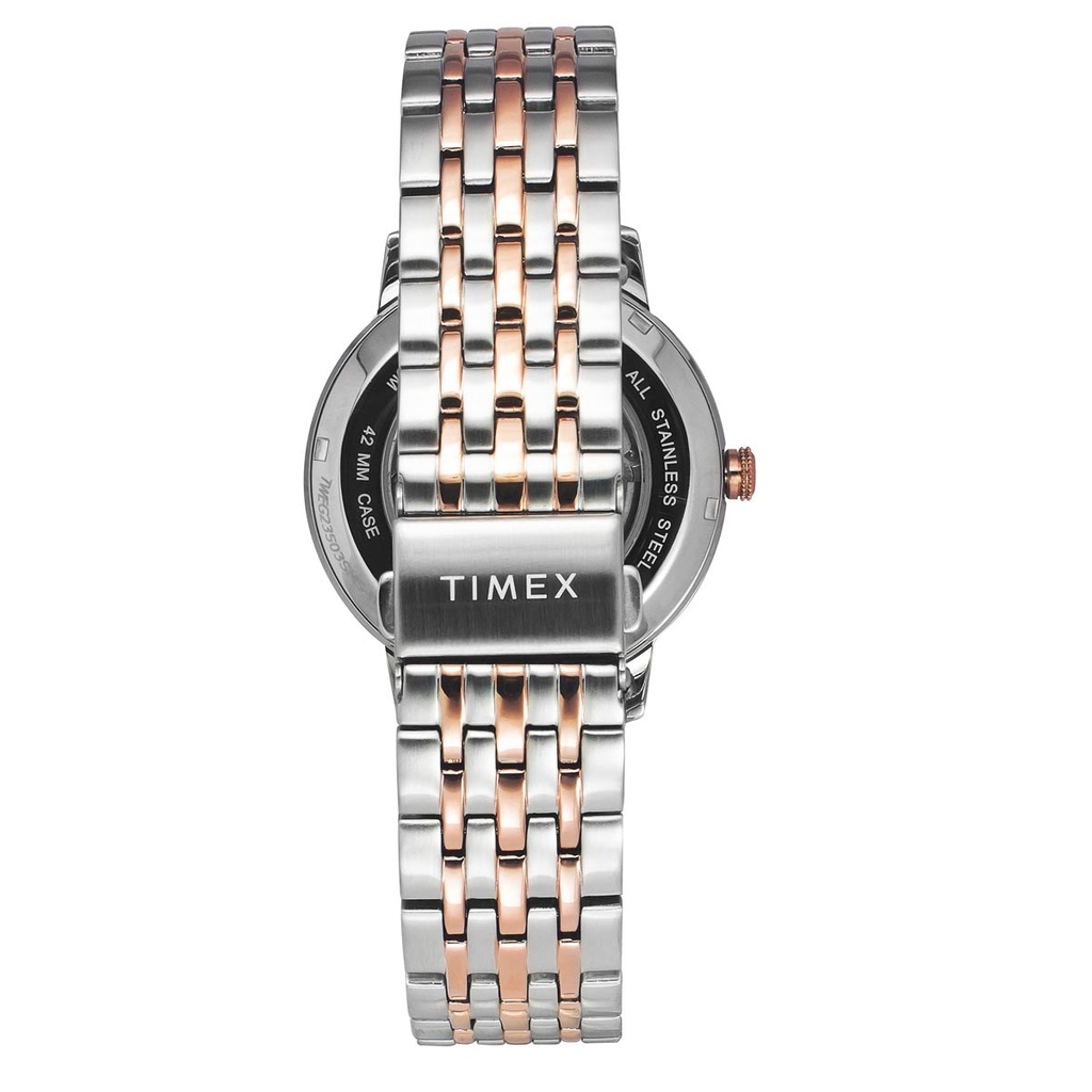 Timex Trend Men Automatic Silver Round Stainless Steel Dial Watch - TWEG23503