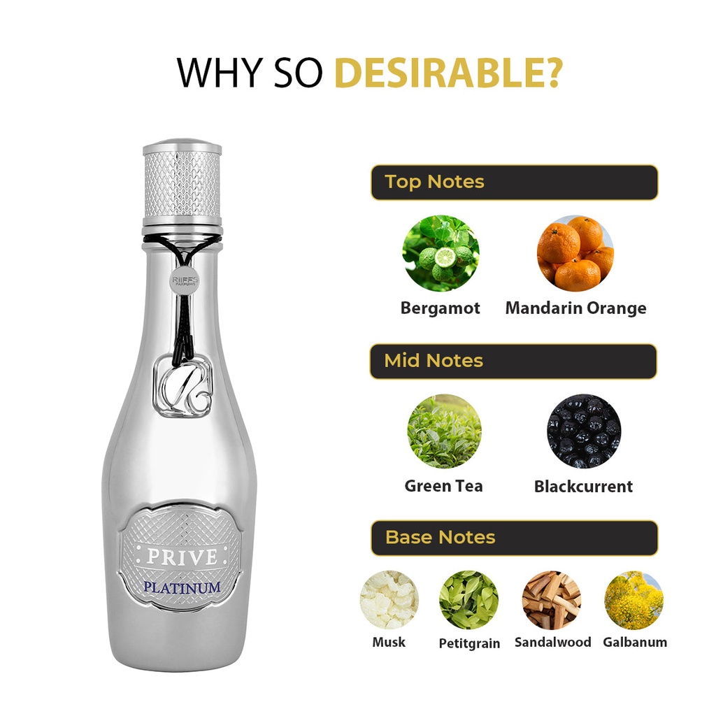 RiiFFS Prive Platinium Silver Perfume For Men