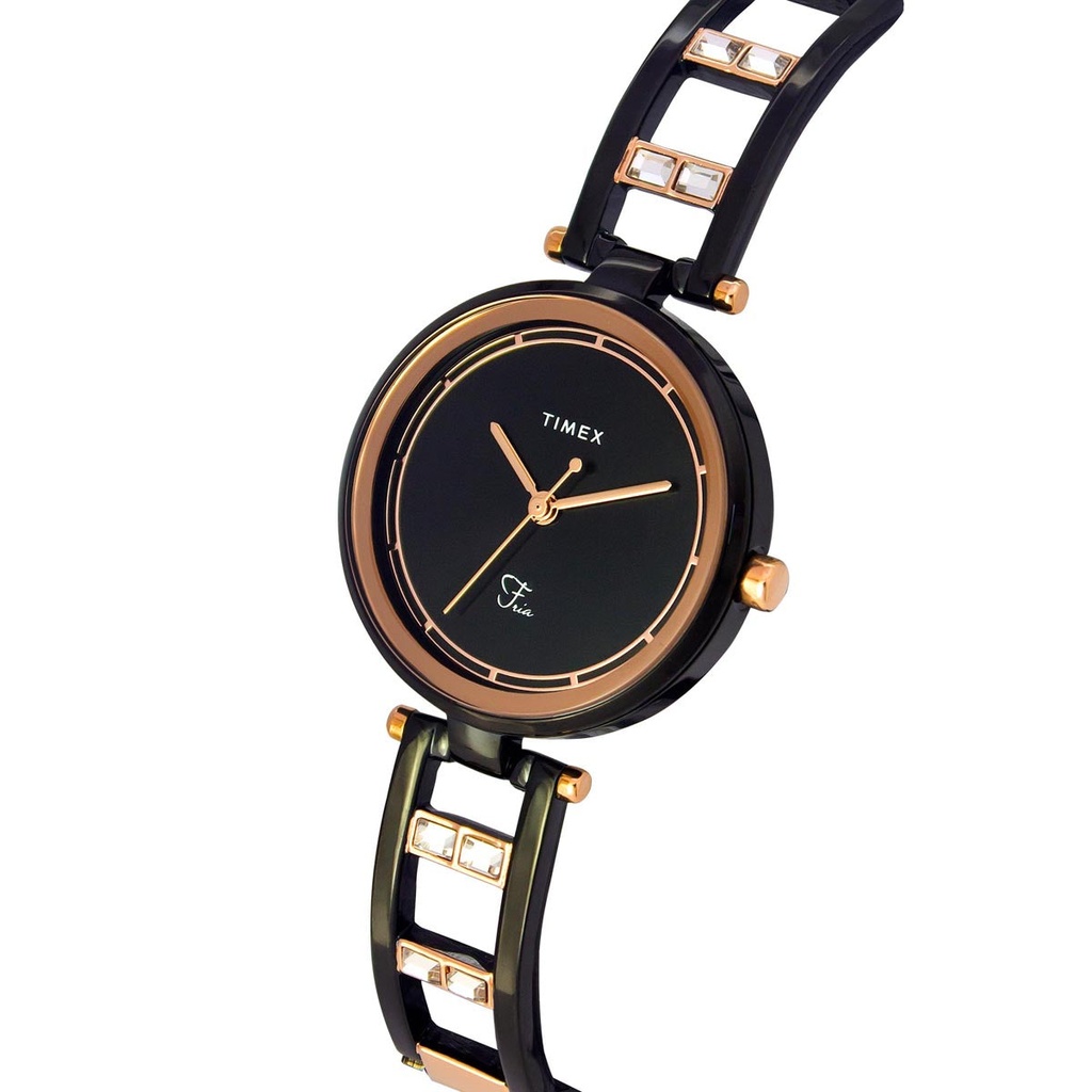 Timex Fria Women Black Round Analog Watch - TWEL15302