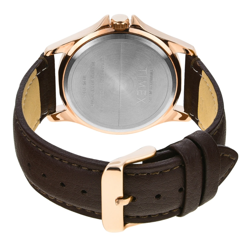 Timex Men Analog Silver Round Brass Dial Watch- TW000X128