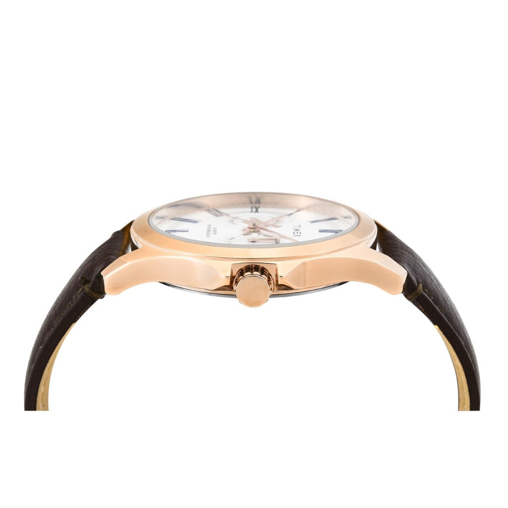 Timex Men Analog Silver Round Brass Dial Watch- TW000X128