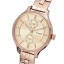 Timex Fashion Women's Rose Gold Dial Round Case Multifunction Function Watch -TWEL14803