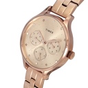 Timex Fashion Women's Rose Gold Dial Round Case Multifunction Function Watch -TWEL14814