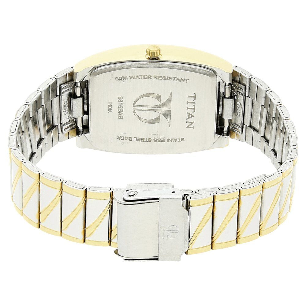 Titan Quartz Analog with Date Black Dial Stainless Steel Strap Watch for Men