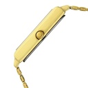 Titan Quartz Analog with Date Champagne Dial Golden Stainless Steel Strap Rectangular Shaped Watch For Men